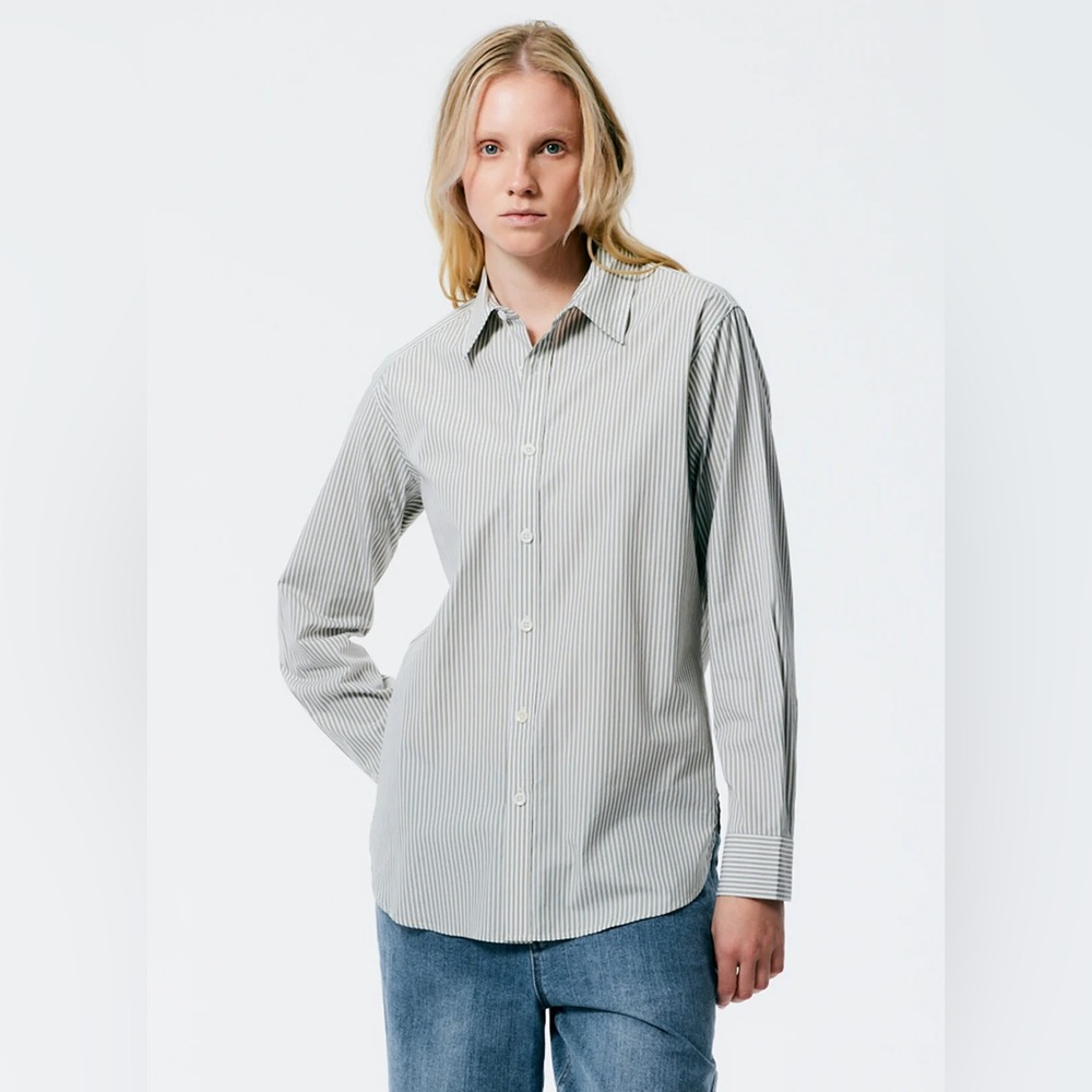 Tibi Classic Menswear Shirting Charlie Slim Men's Shirt - Size S